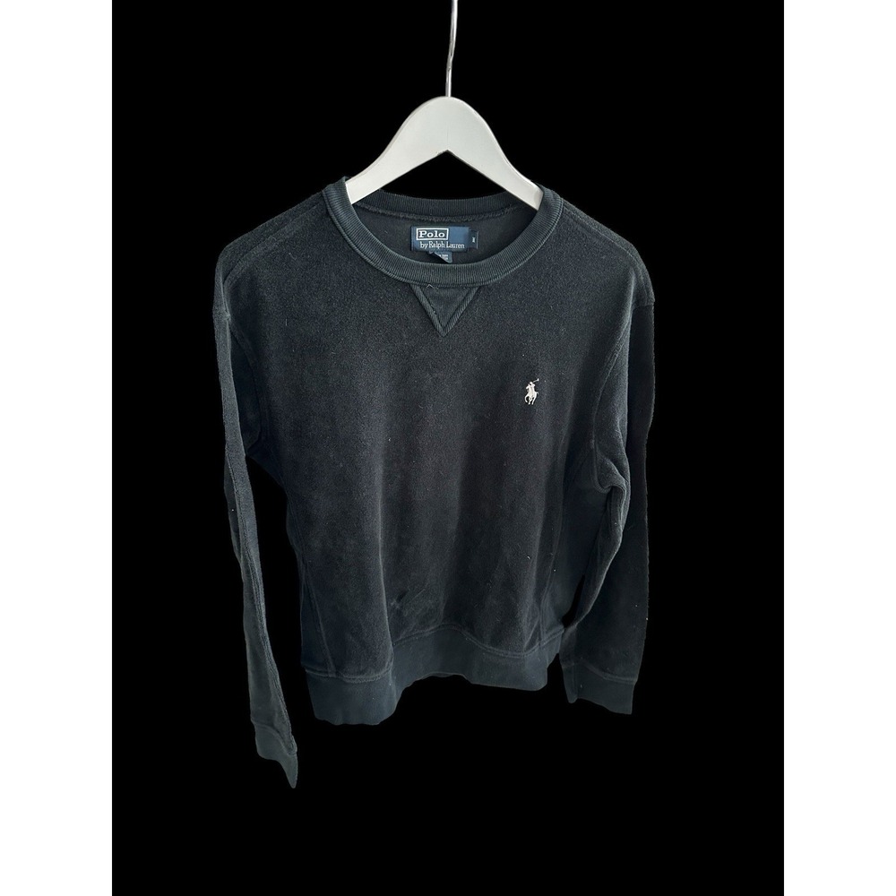 Vintage 90's‎ Ralph Lauren Towel Terry Sweatshirt Sz Medium Black